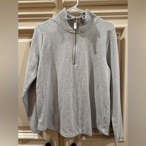 J.Crew Striped Terry Half Zip Pullover